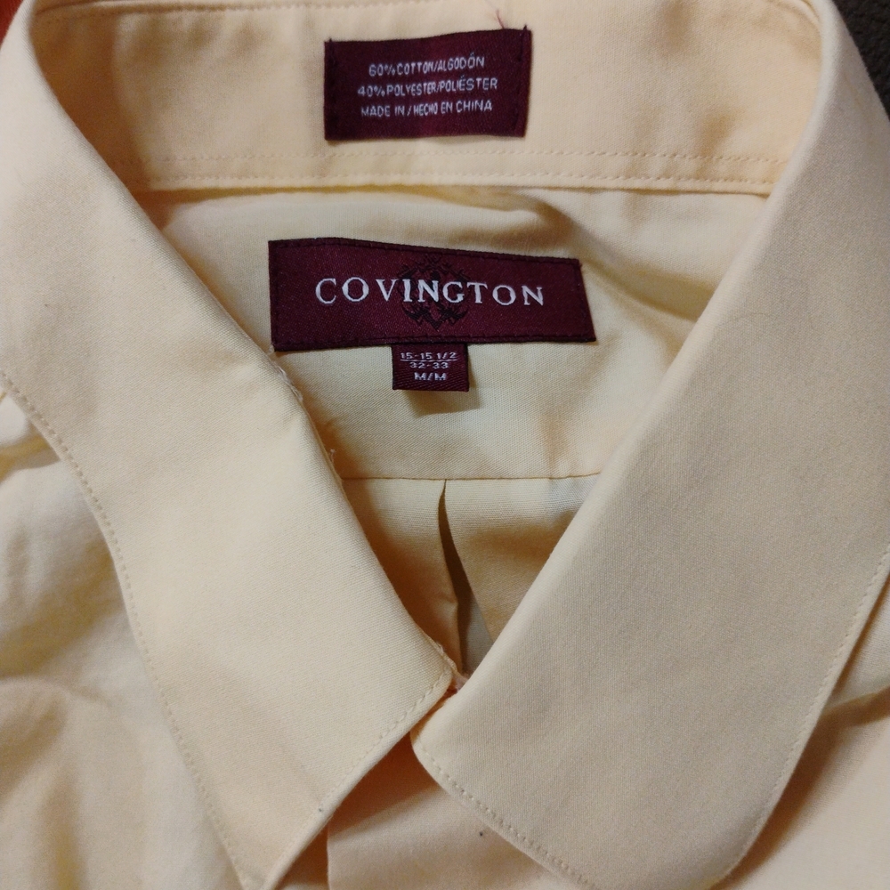Covington Men's Casual And Crisp Yellow Button Down Shirt